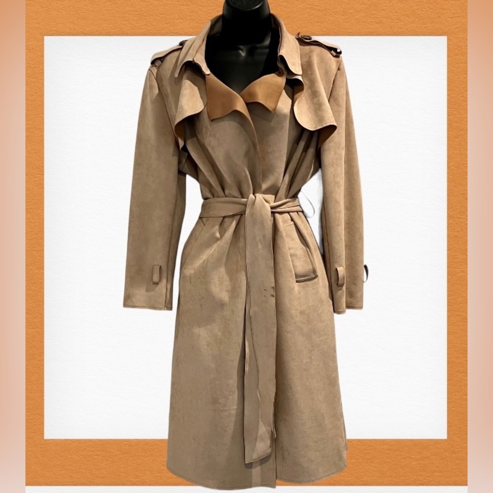 ⭐️ FEW MODA NY Microsuede Trench Coat